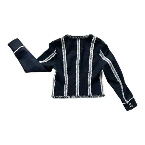 Etcetera 2 Piece Denim Pant Suit Set With Fringe Detail Size 4 - Picture 4 of 15